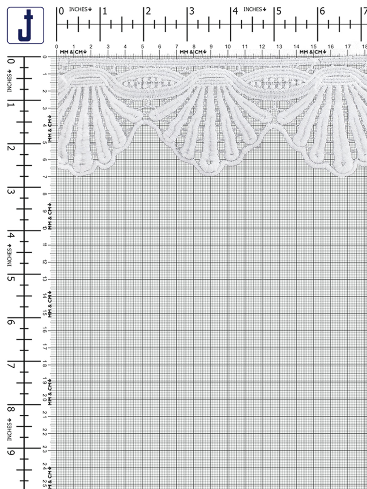 White Floral Border Edge Lace Trim
