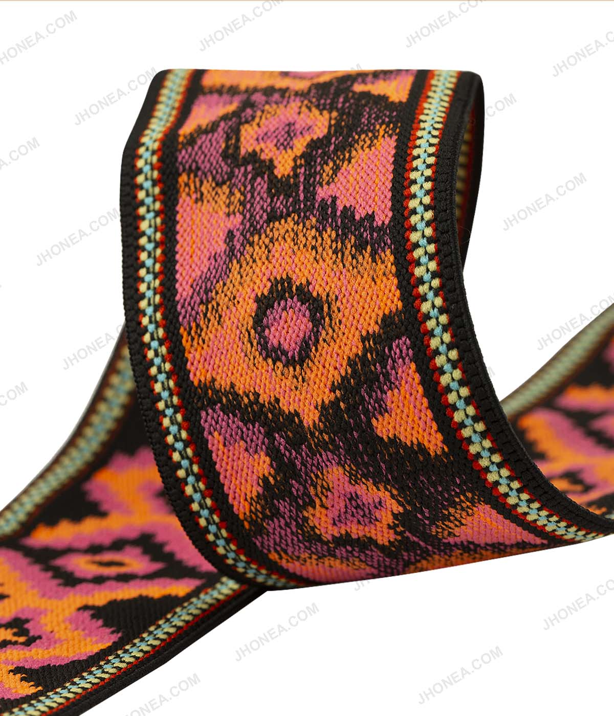 5cm (2inch) Wide Multicolour Boho Chic Fashion Jacquard Pattern Elastic