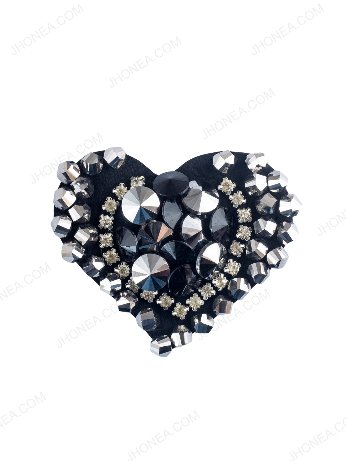 Cute & Shiny Black with Gunmetal Beaded Patch