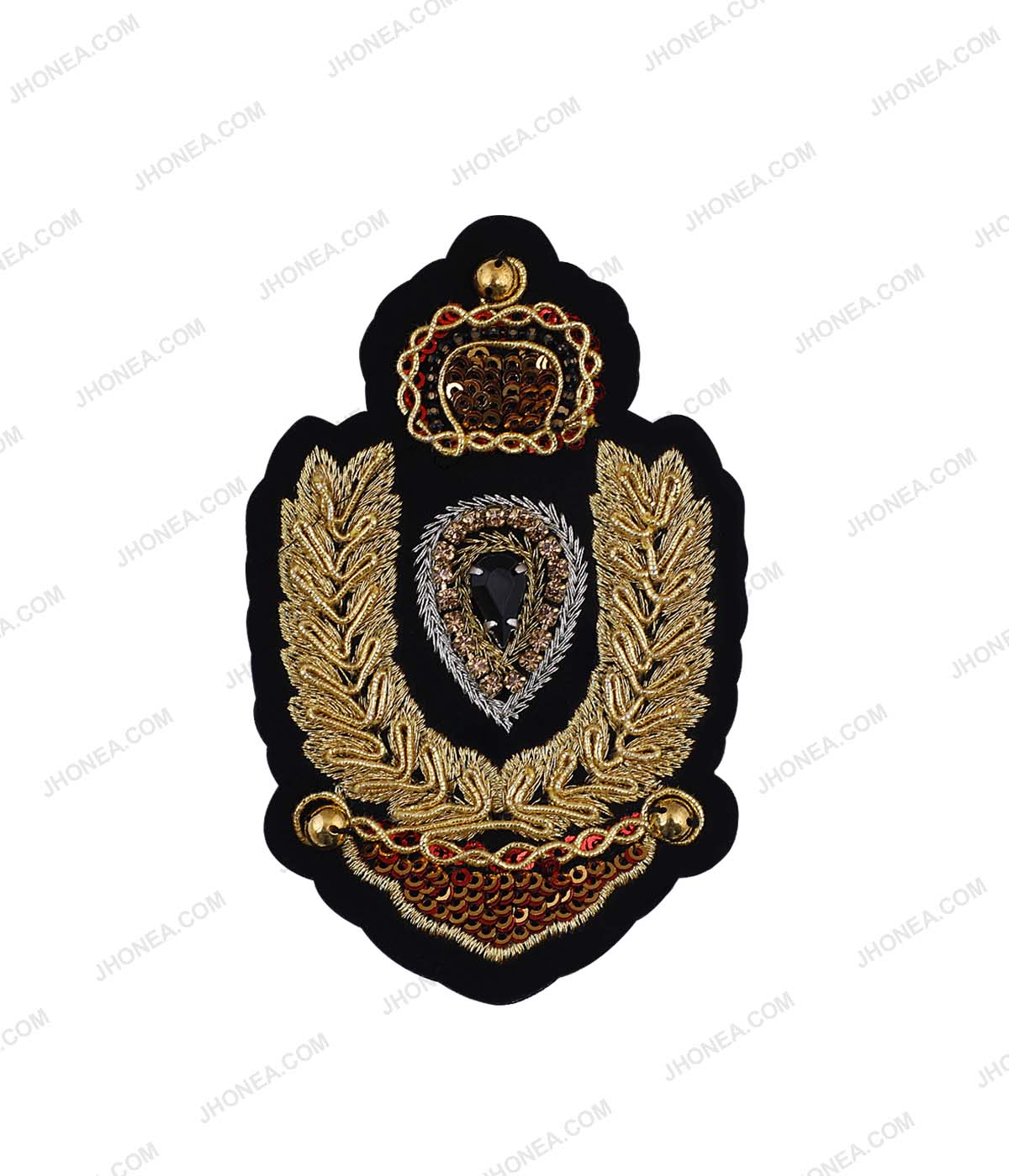 Metallic Gold Royal Crest Design Decorative Patch