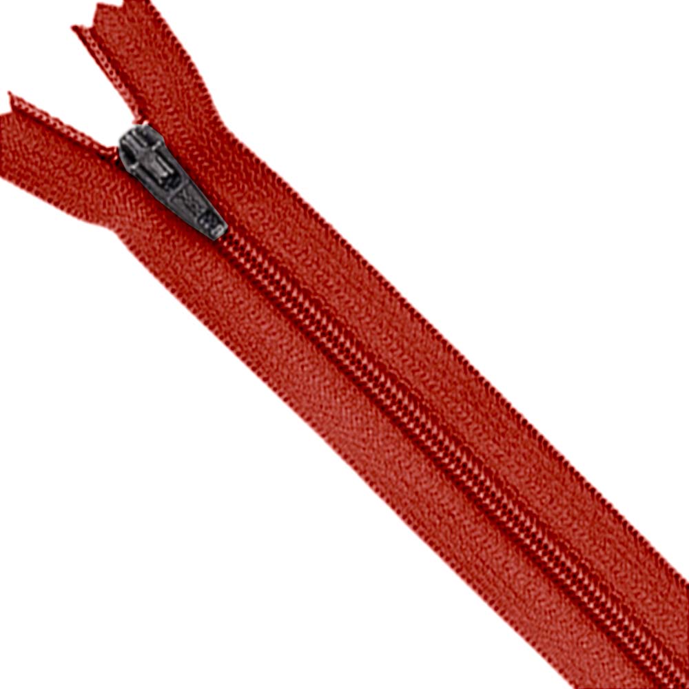 YKK- #3 Nylon Coil 8inch Red Colour Closed-End YKK Zipper