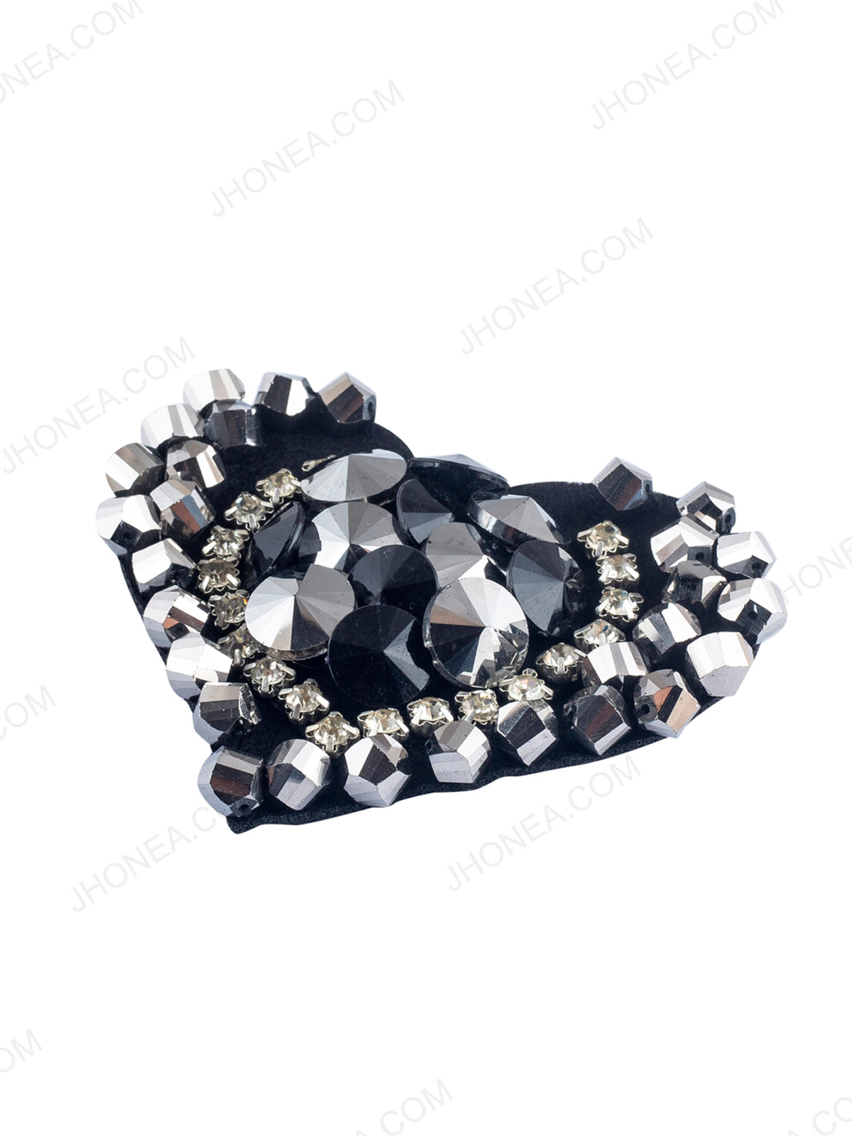 Cute & Shiny Black with Gunmetal Beaded Patch