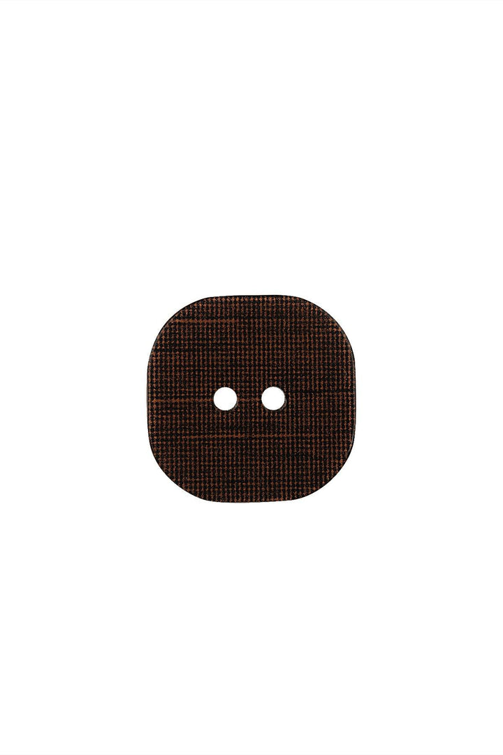 Square Shape Dark Brown Colour 2-Hole Flat Acrylic Button