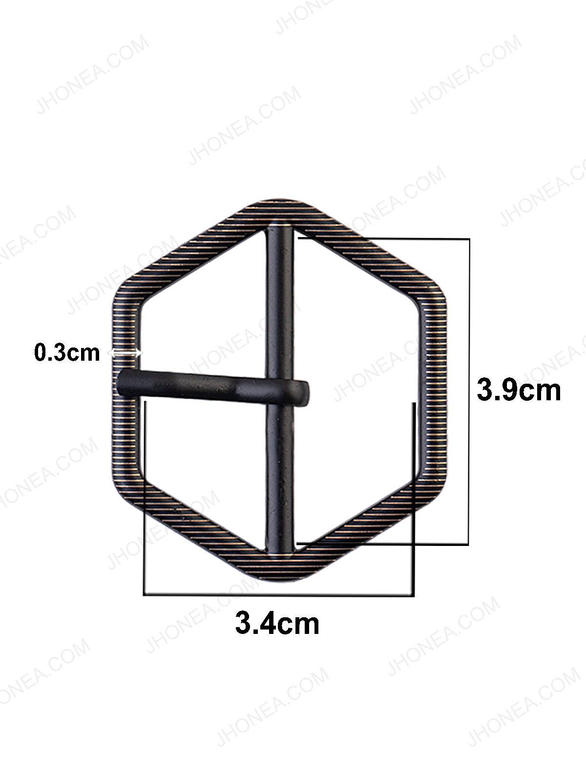 Classic Black Western Style Hexagon Shape Belt Buckle