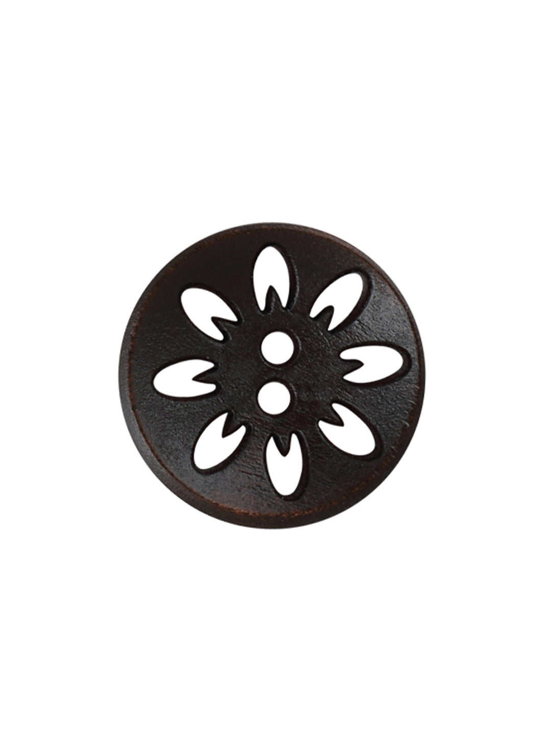 Cutwork Design Wooden Dark Brown Jacket Button