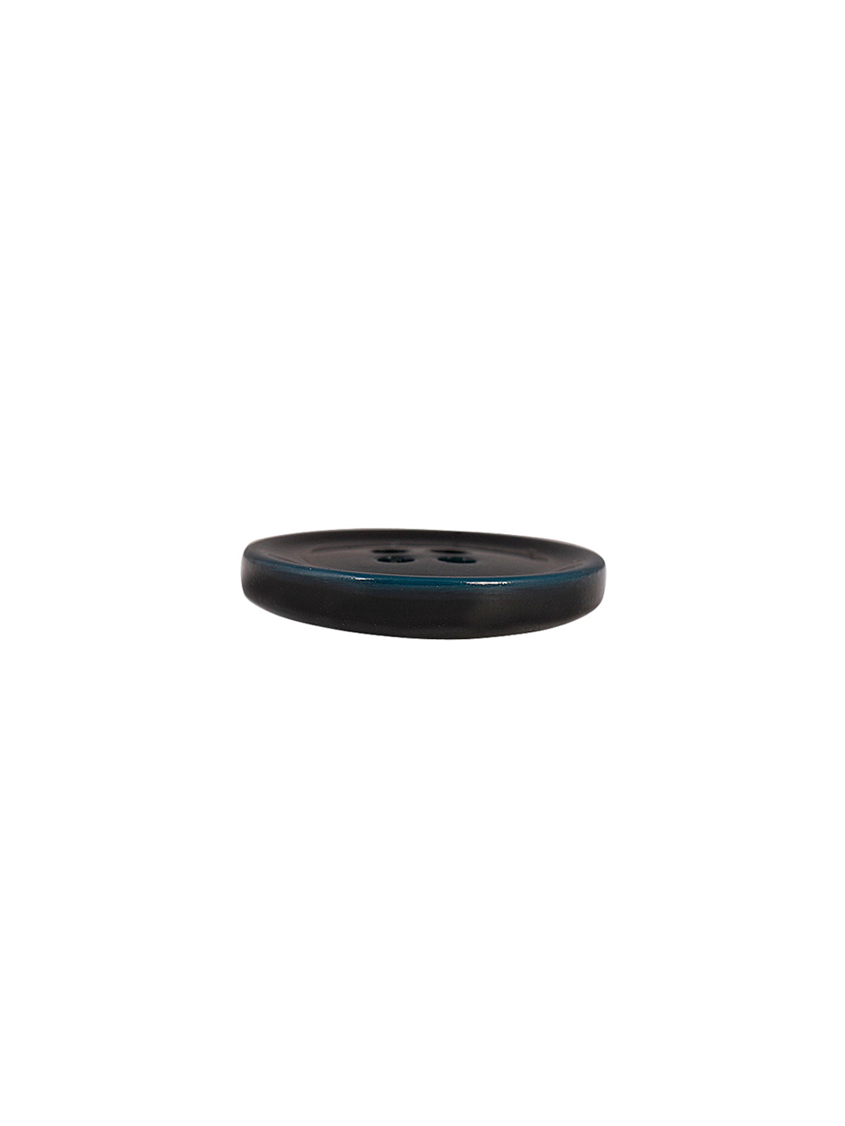 Black with Blue Shaded Round Shape 4-Hole Blazer/Coat Button