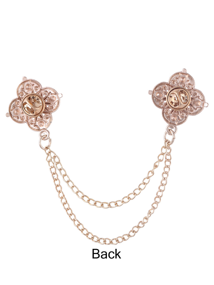 Traditional Double Chain Hanging Flower Brooch