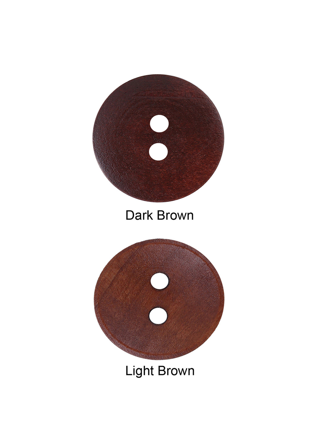 Round Shape Brown 2 Hole Hollow Wooden Button