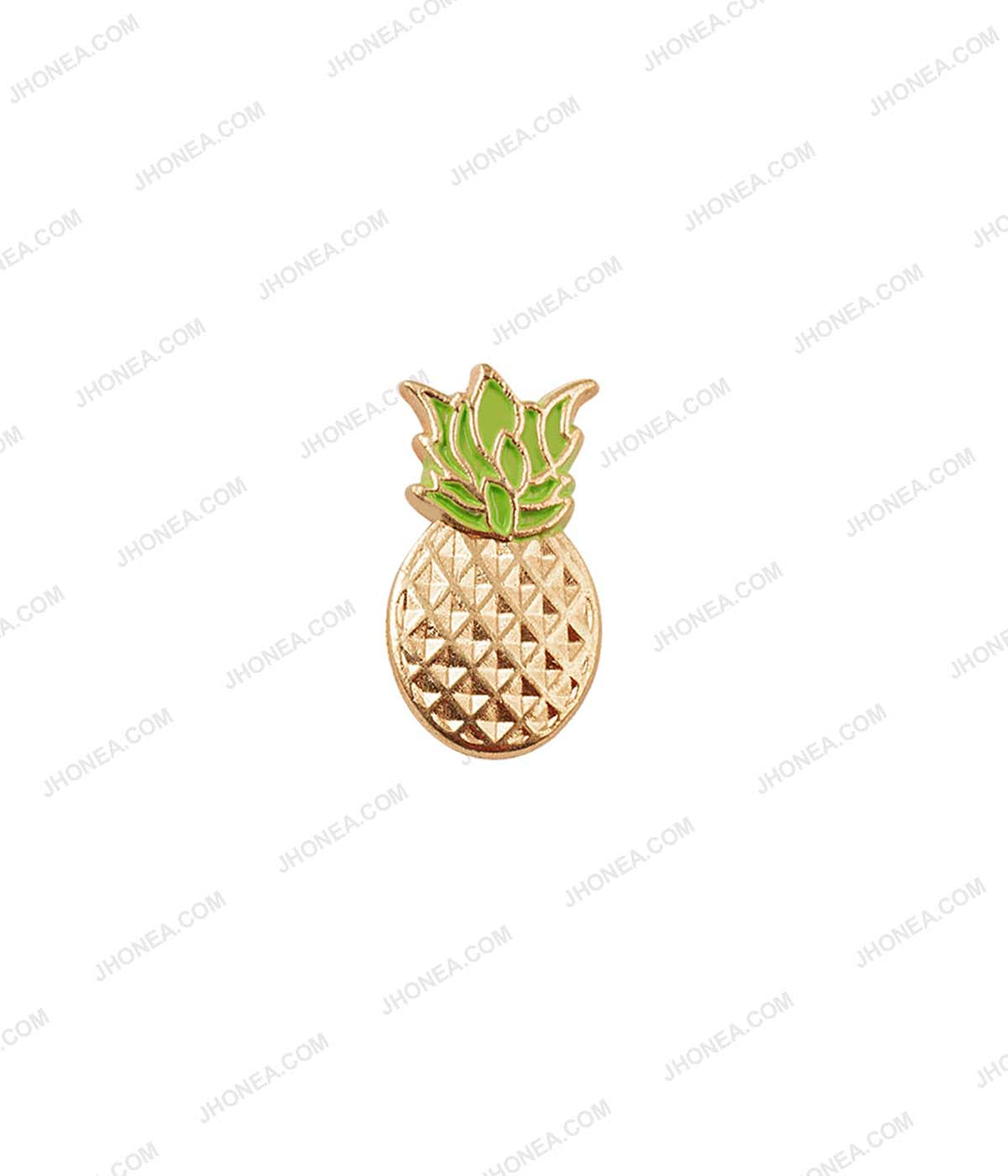 Pineapple Shape Gold with Green Funky Design Hotfix