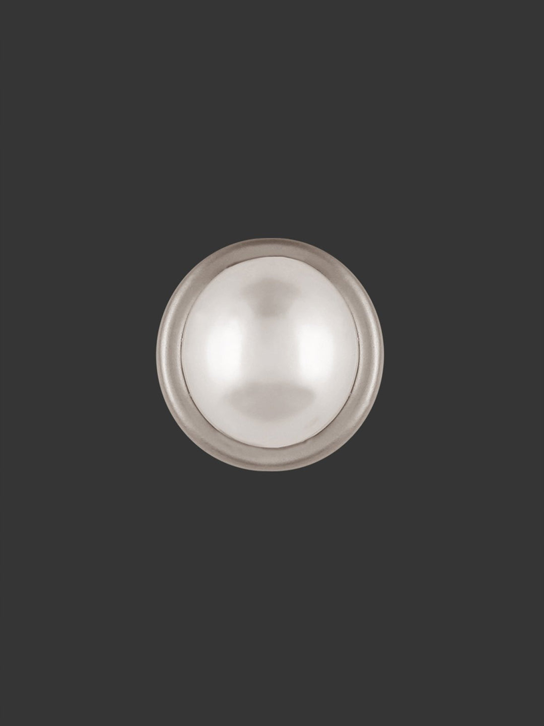 Matte Silver Round Shape Pearl Metal Button