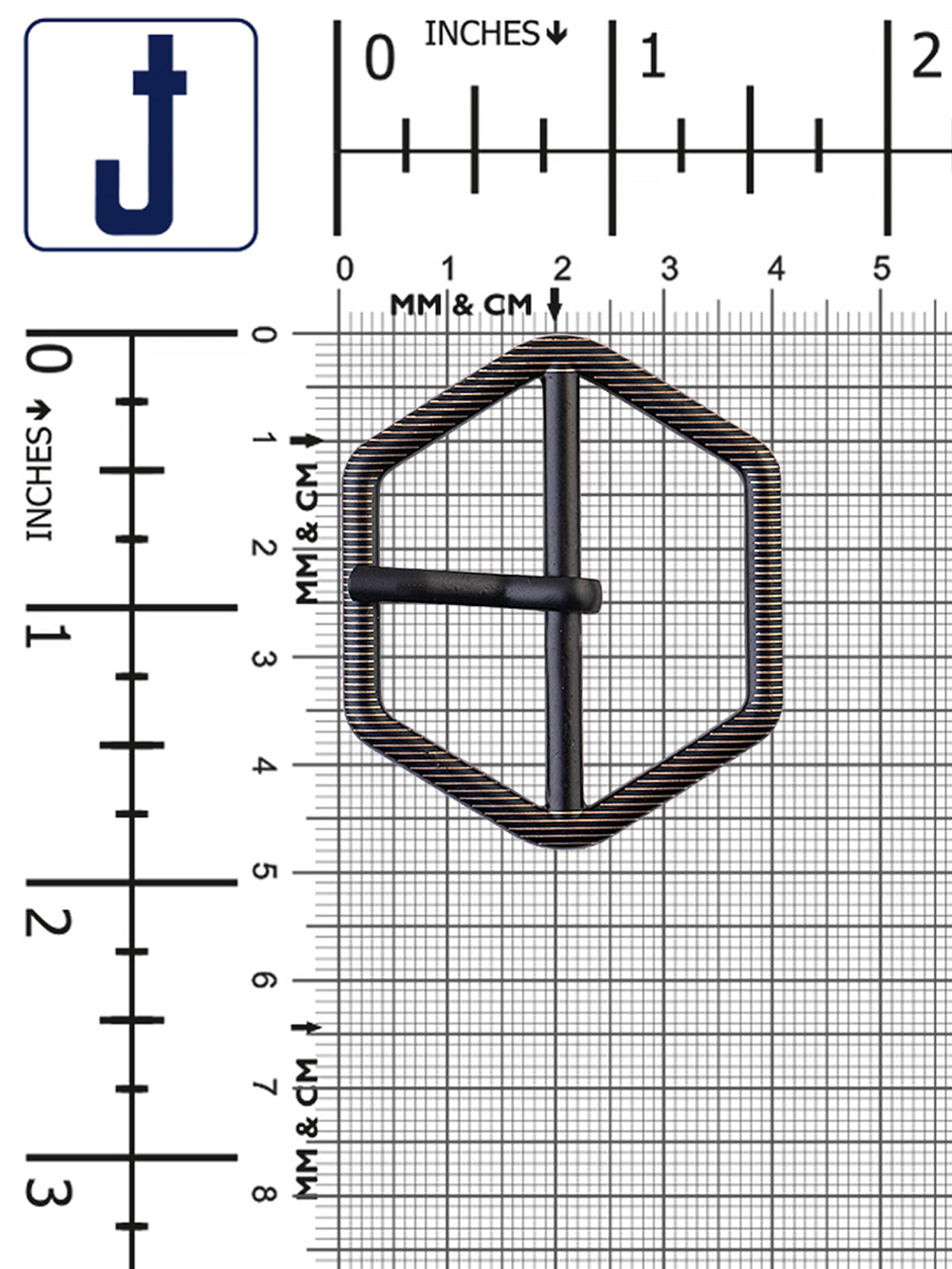Classic Black Western Style Hexagon Shape Belt Buckle