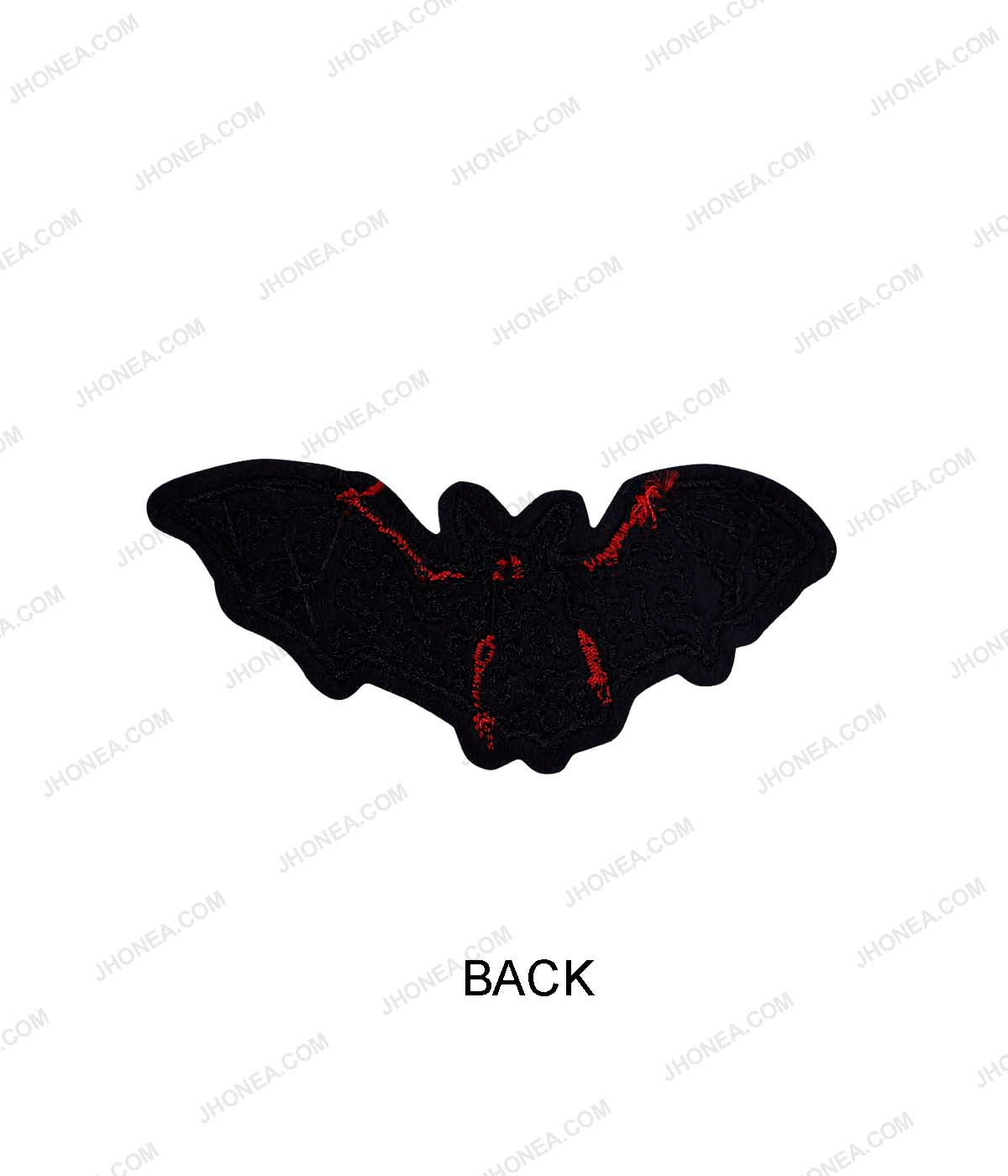 Black with Red Bat Shape Sequins Bird Patch for Clothing