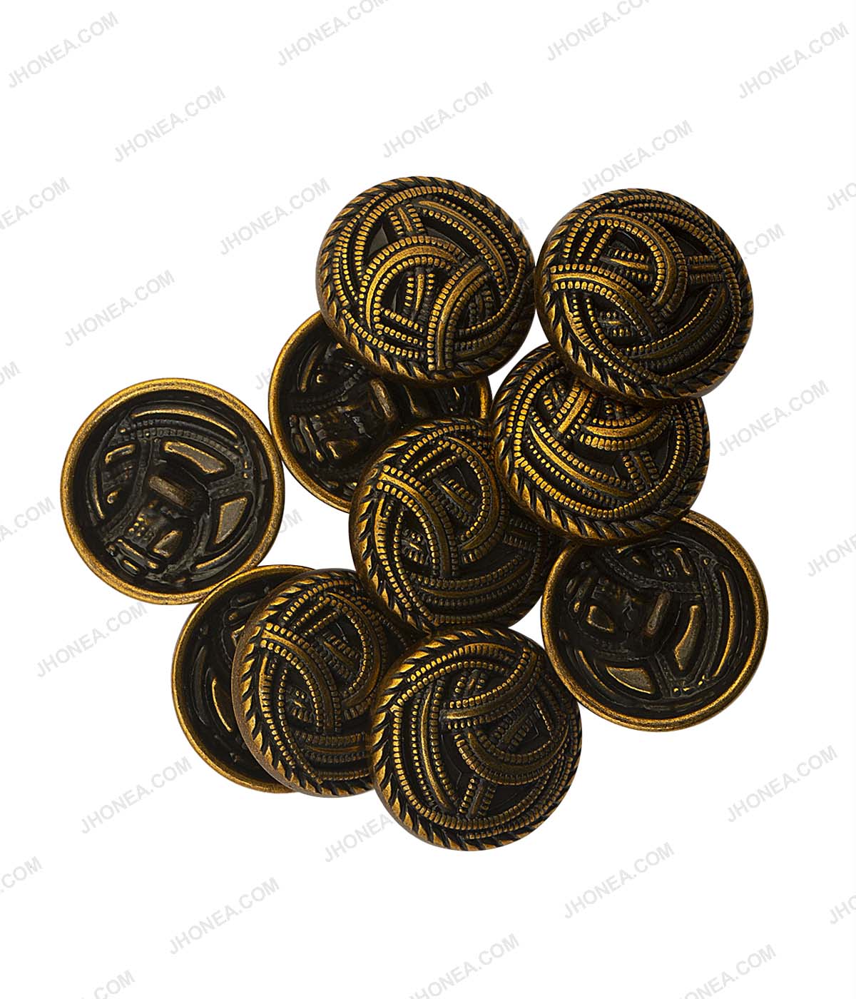 Celtic Design Dark Gold Metal Buttons for Fashion Designers