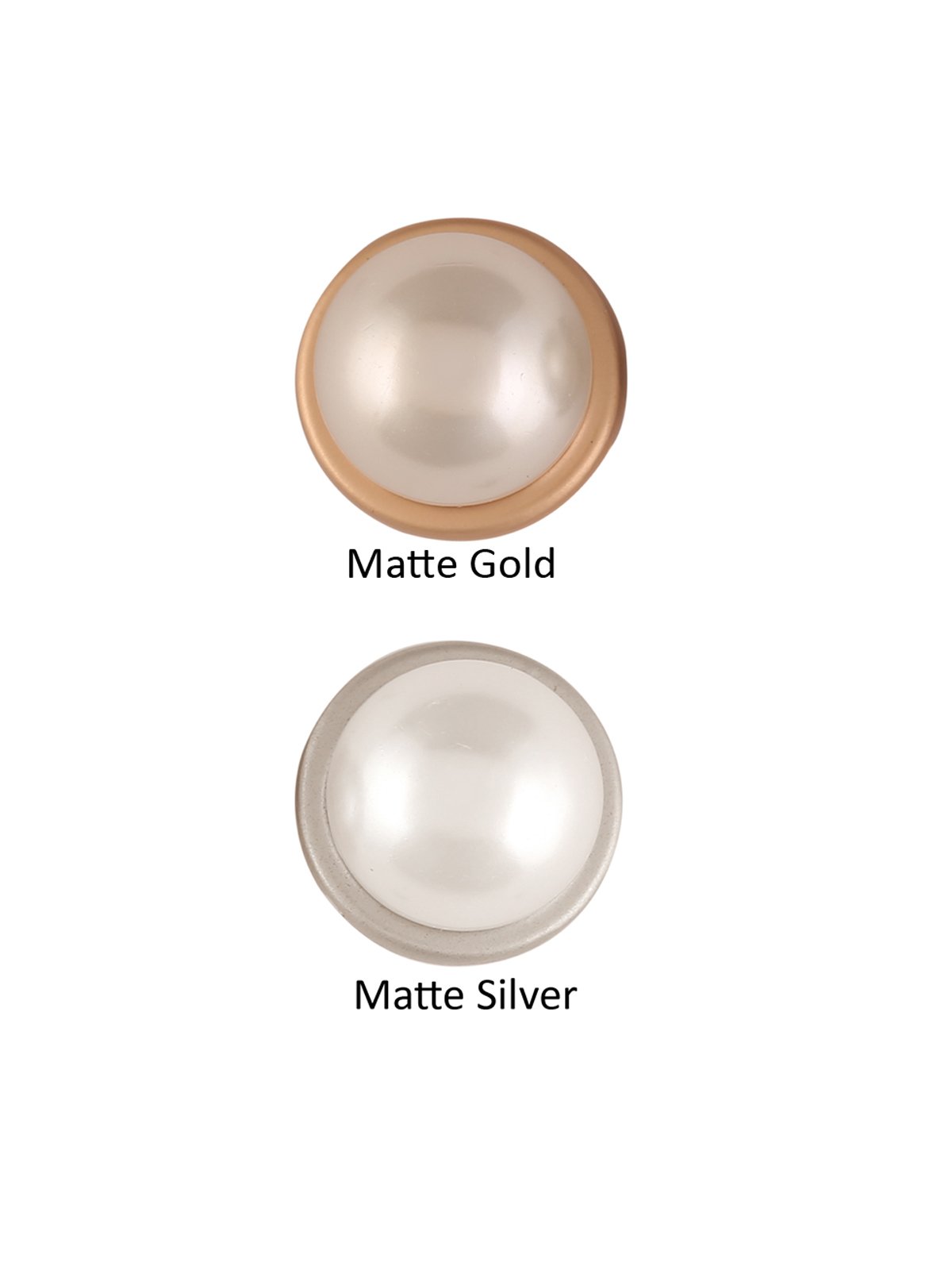 Matte Gold & Matte Silver Round Shape Pearl Metal Button
