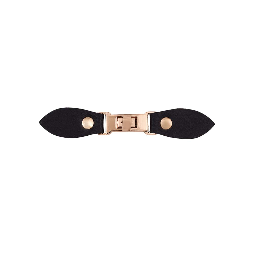PU Black Shiny Gold Clasp Buckle for Indo-Western Attires