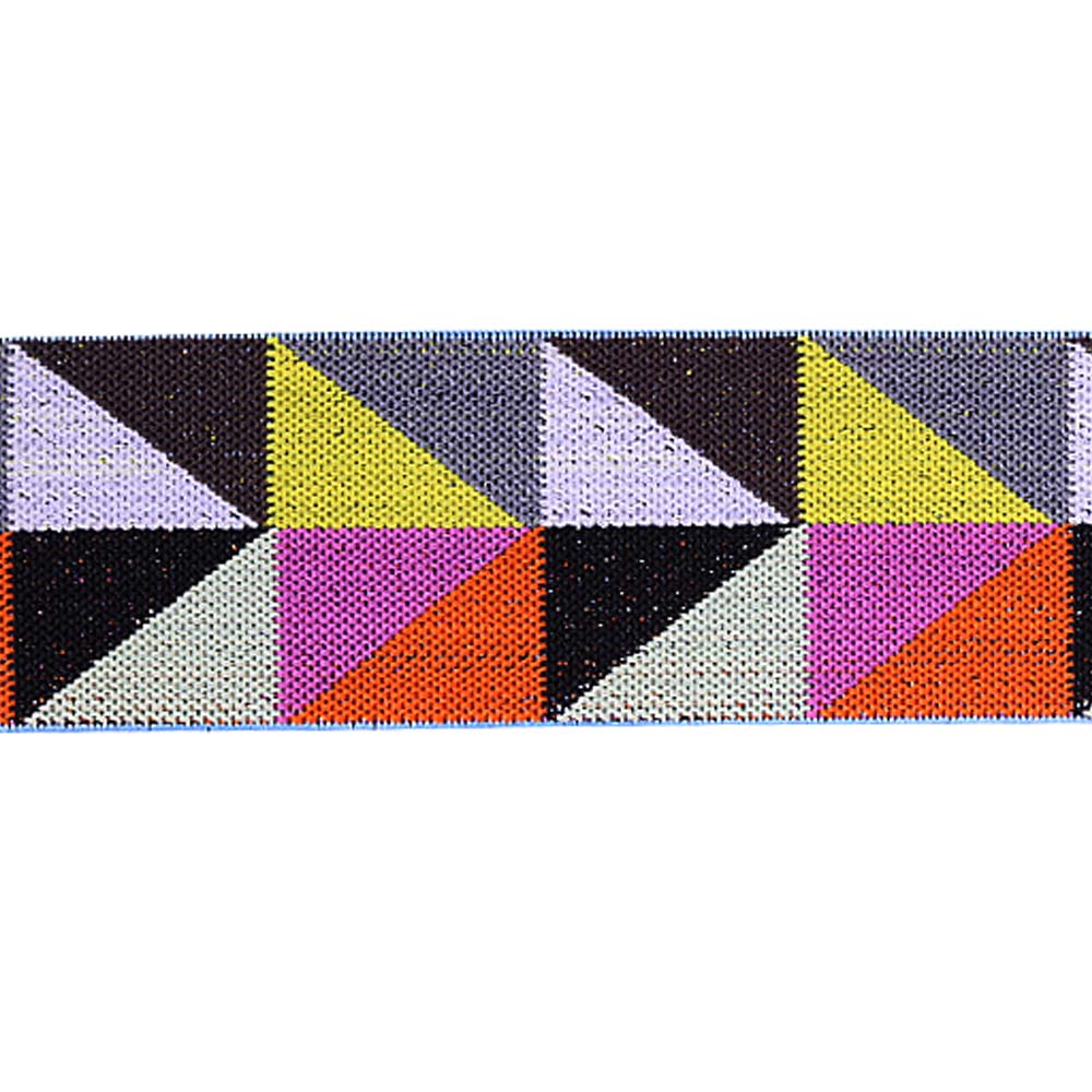 Designer Geometric Pattern Multicolor Woven Elastic Tape