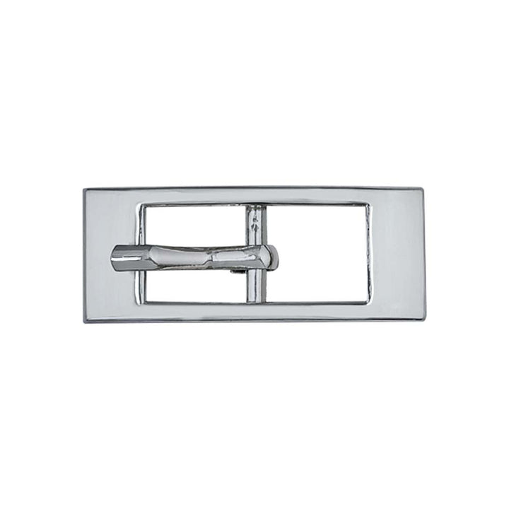 Shiny Silver Color Rectangular Frame Cinch Belt Buckle