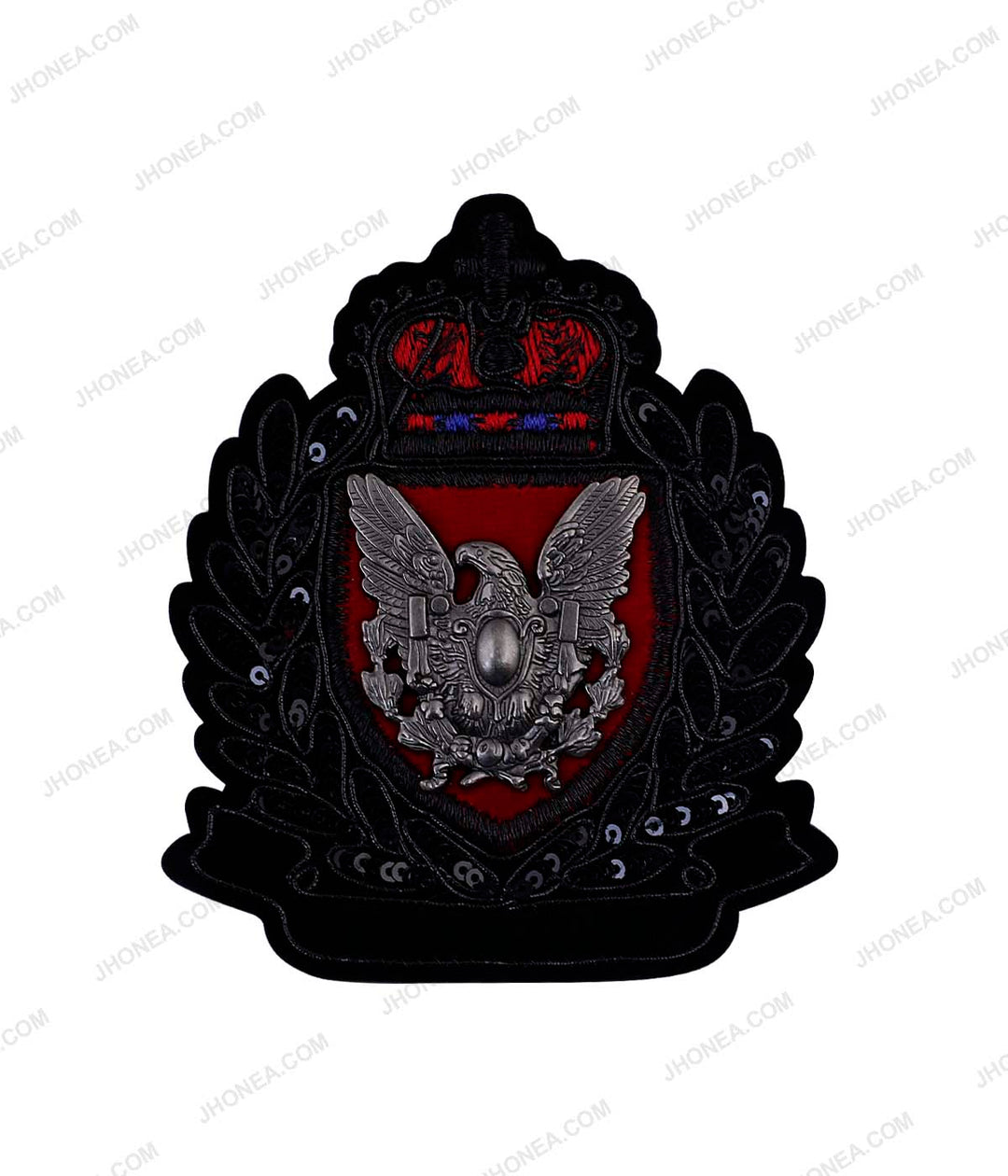 Royal Eagle Metal Crest Patch for Heavy Embellishing Clothes