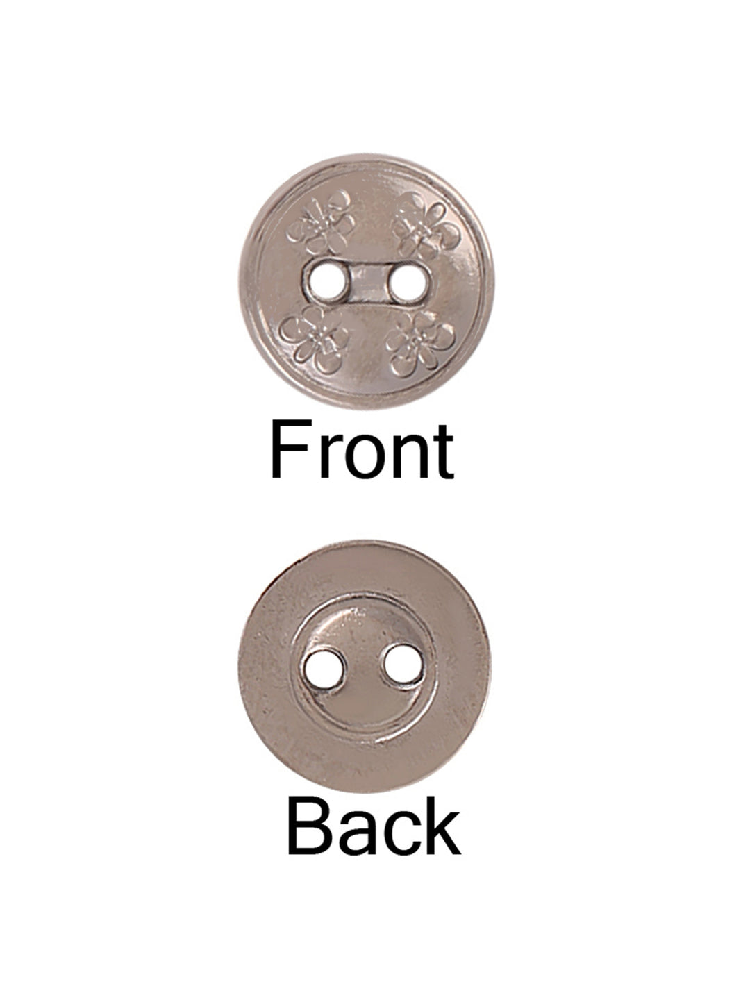 Floral Design Engraved 2-Hole Metal Shirt Buttons