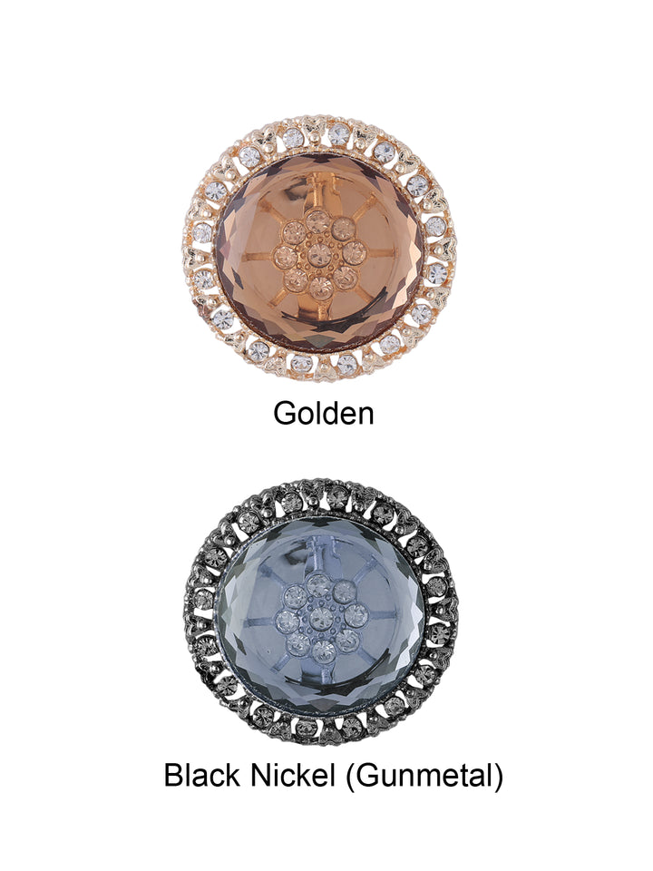 Decorative Round Shape Elegant Disc Brooch Pin