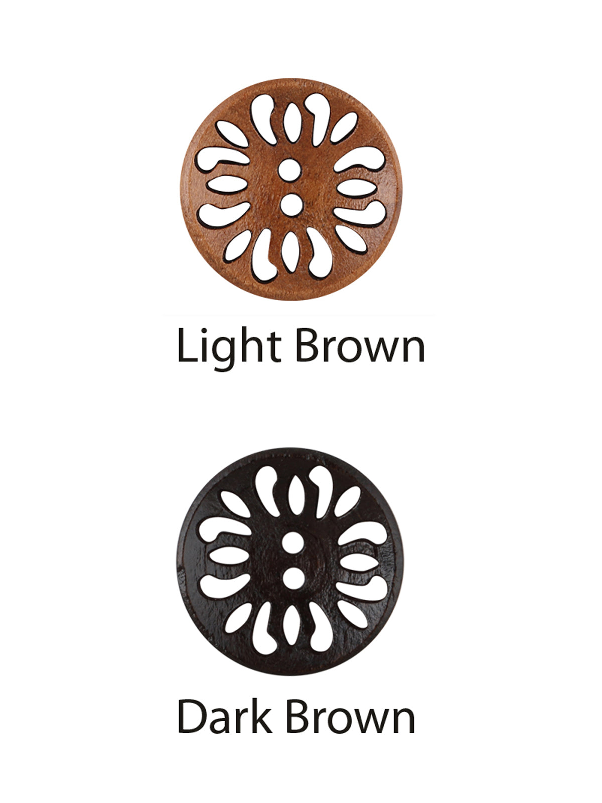 Cutwork Design Wooden Brown Coat Buttons