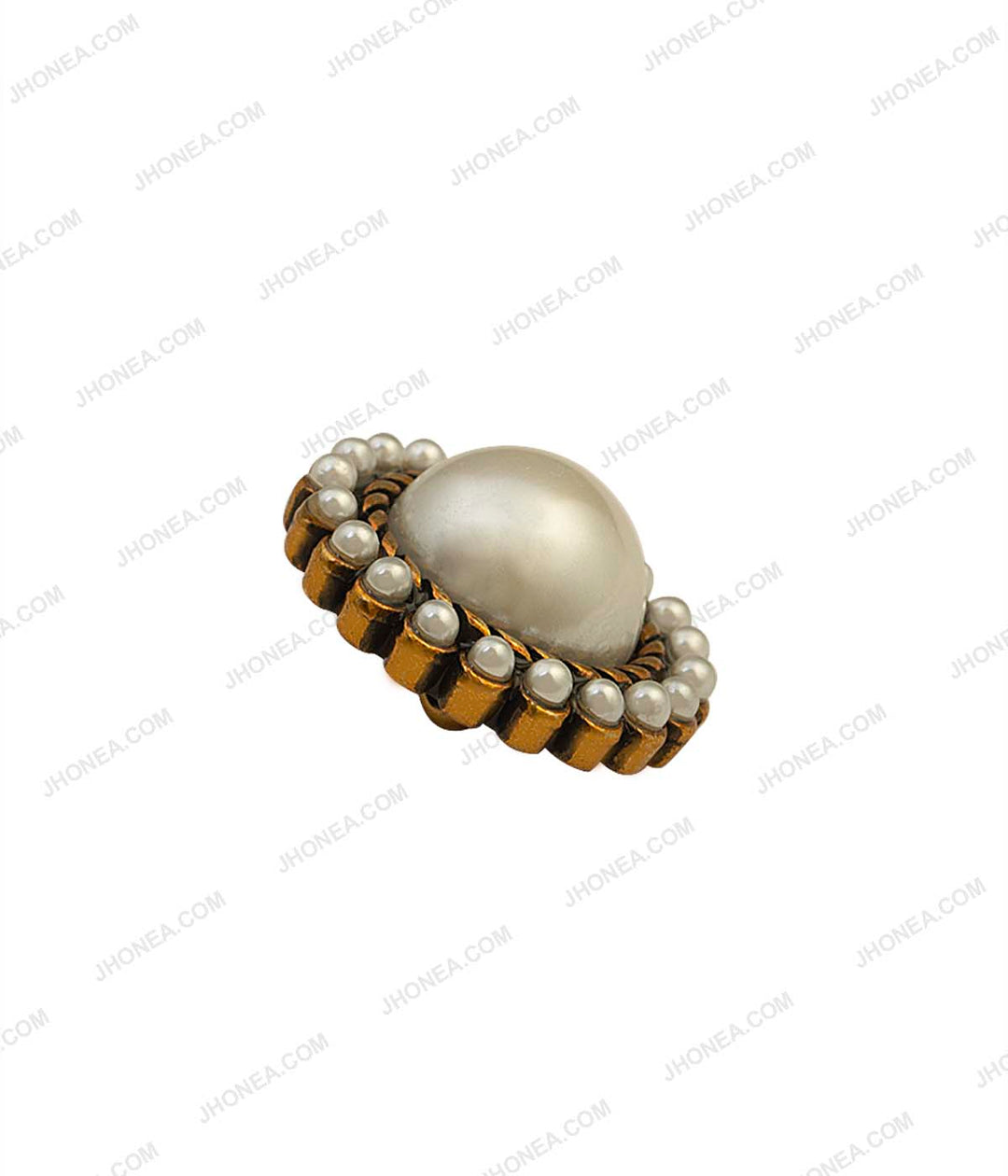 Pearl Rim Decorative Metal Pearl Buttons for Traditional Clothing