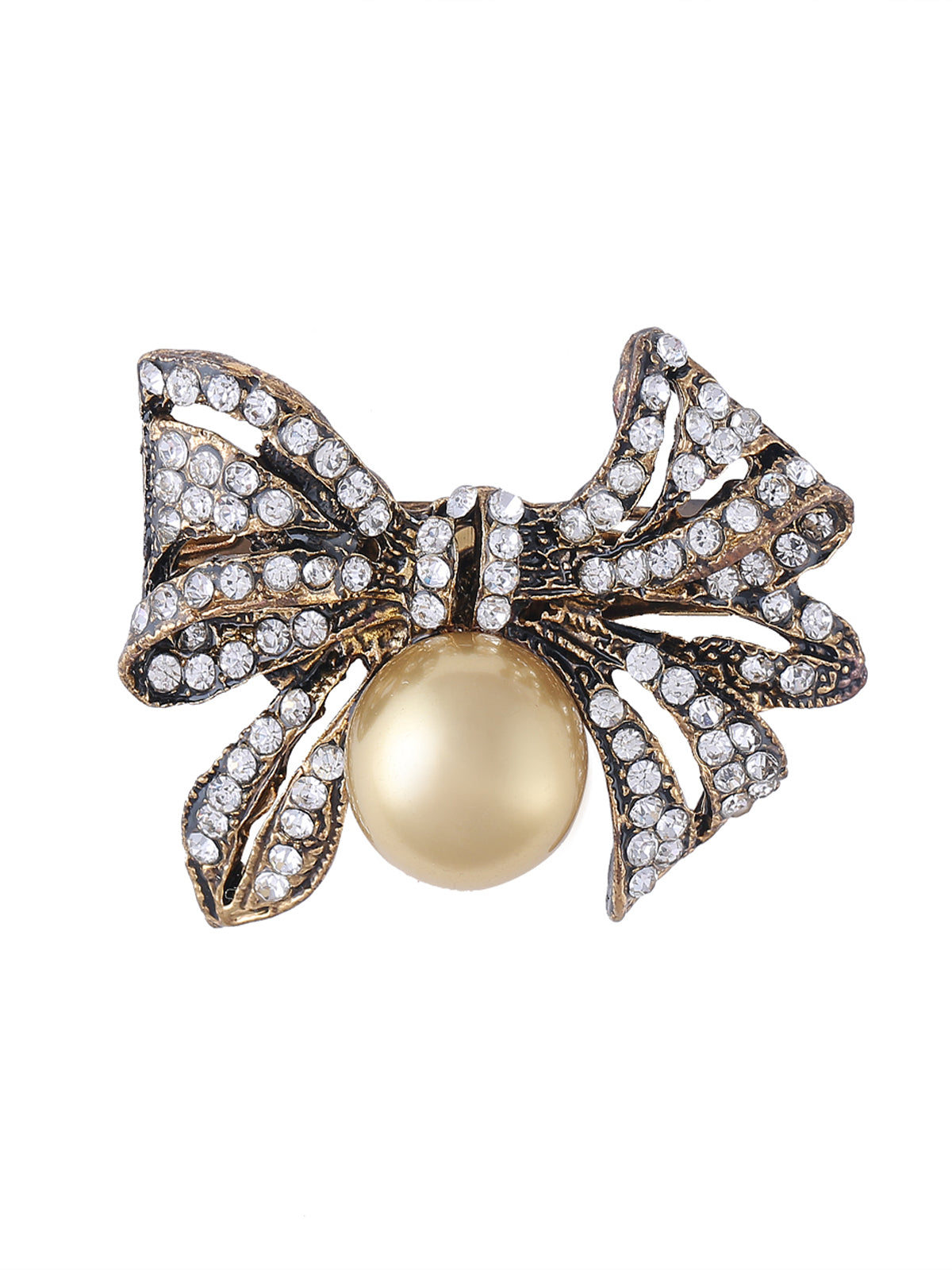 Diamond And Pearl Exquisite Brooch PinBow-Knot Design Diamond And Pearl Exquisite Brooch Pin