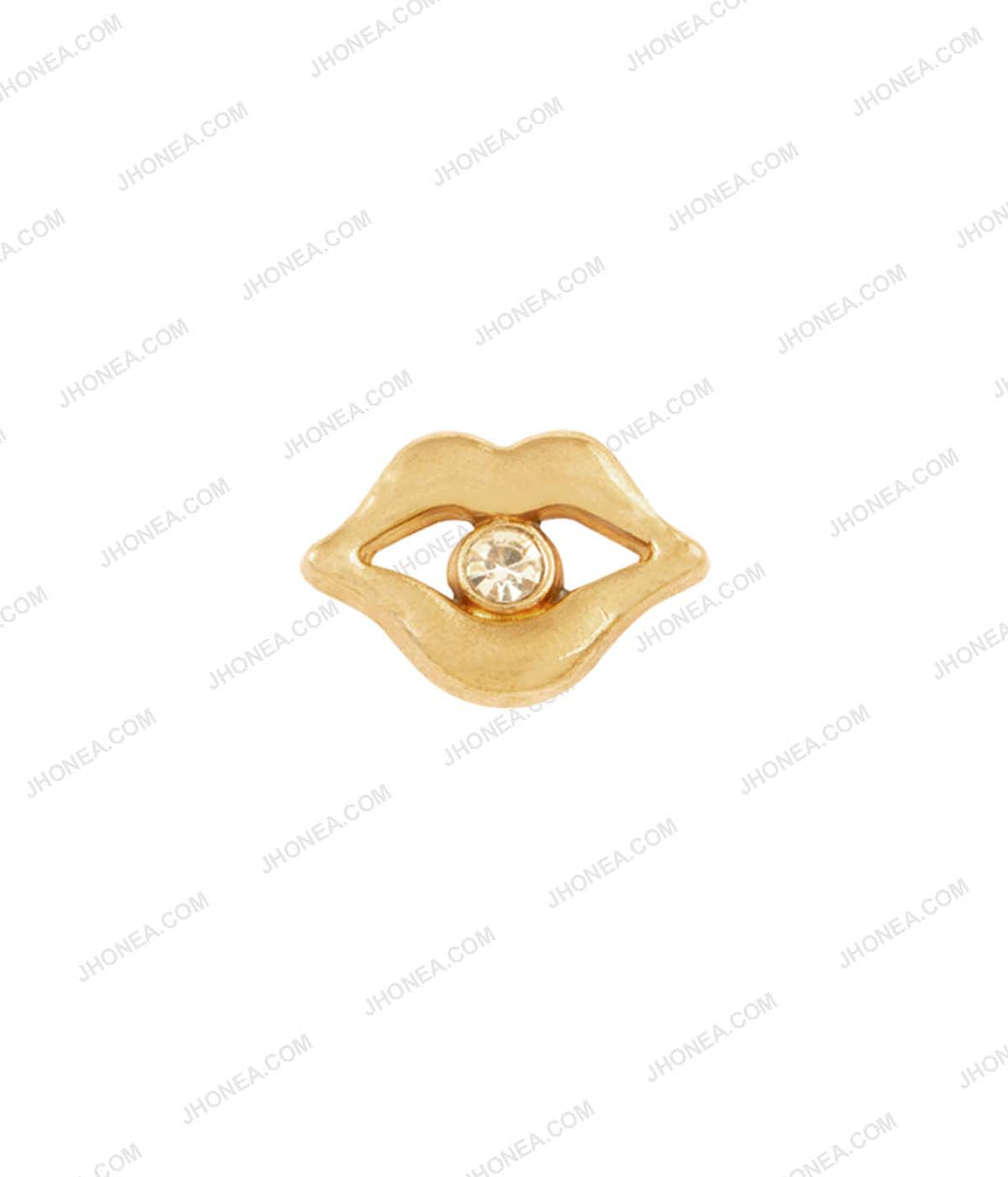 Golden Diamond Lip Shape Hotfix for Womens'