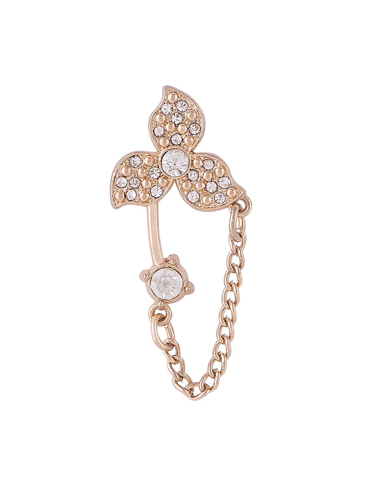 Cute & Sober Golden Diamond Chain Brooch