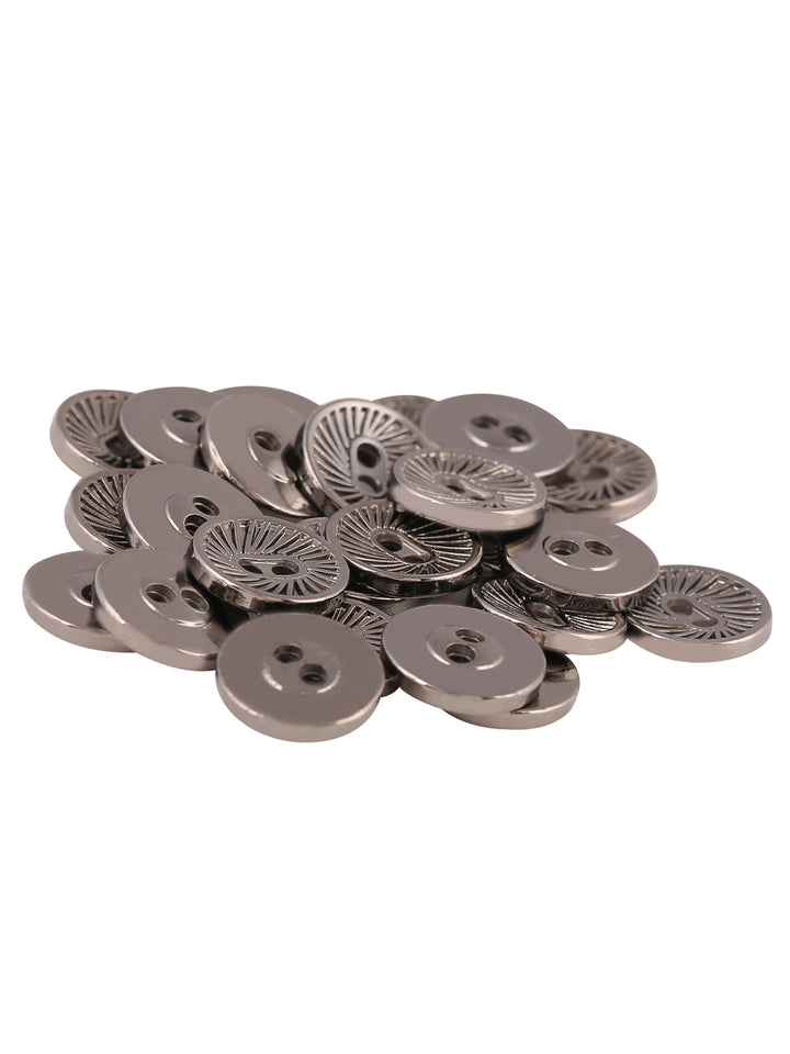 Attractive Round Shape 2-Hole Hollow Metal Button