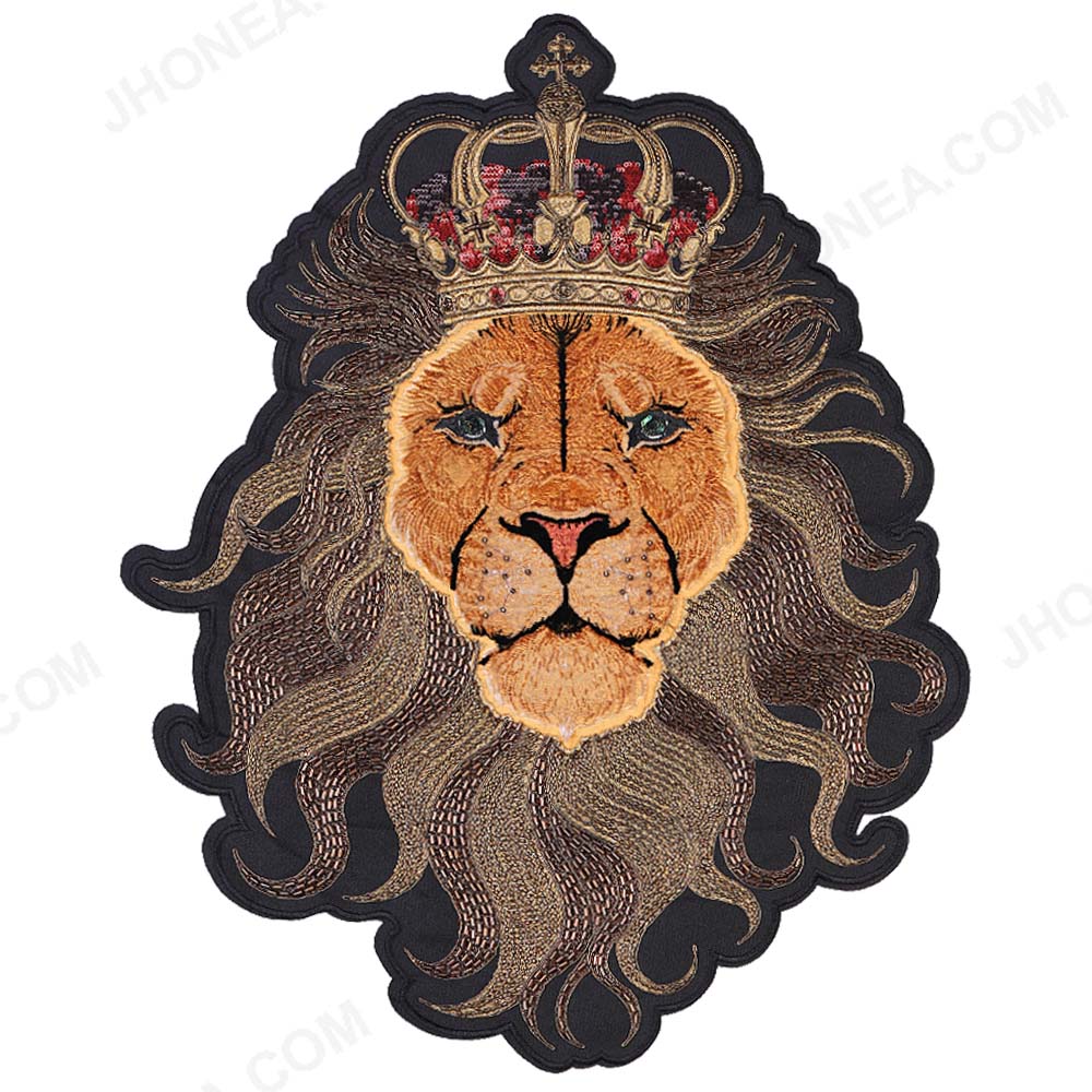 Jhonea The Luxury Design Lion King Beaded Animal Texture Embroidery Patch