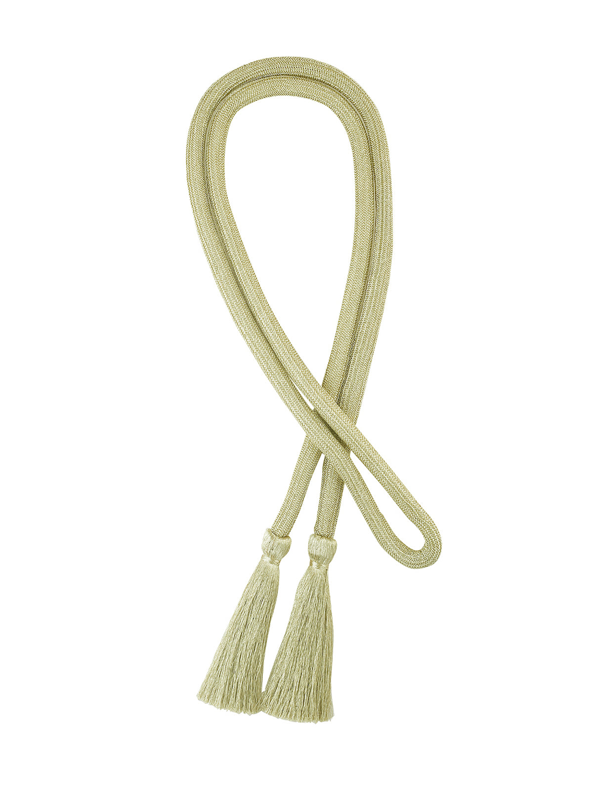 Light Gold Metallic Thick Cord Rope Tassel Belt