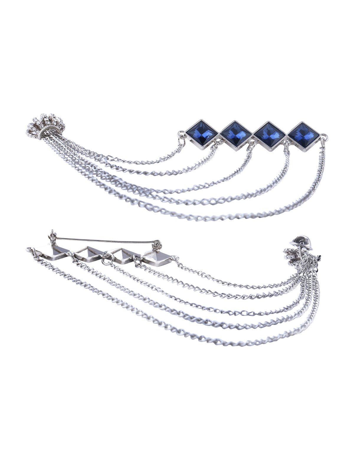 Diamond Crown & Chain Attractive Brooch Pin