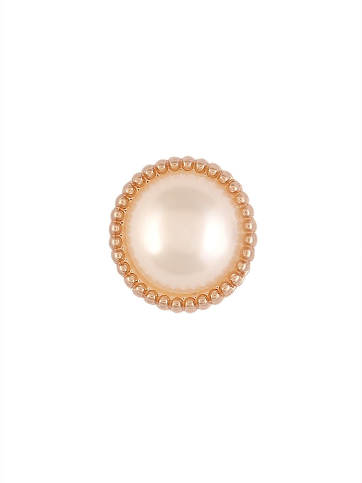 Shiny Gold Round Shape Pearl Shank Button
