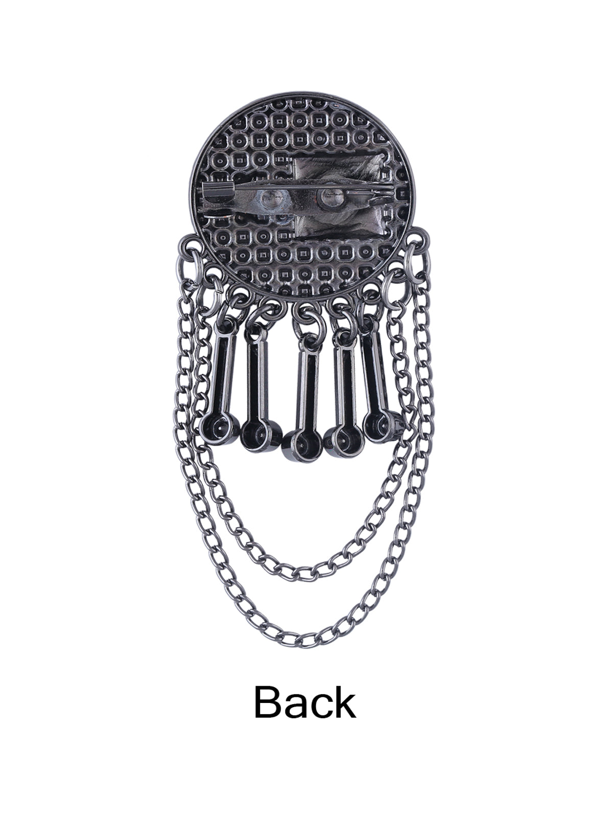 Diamond and Chain Hanging Brooch Pin