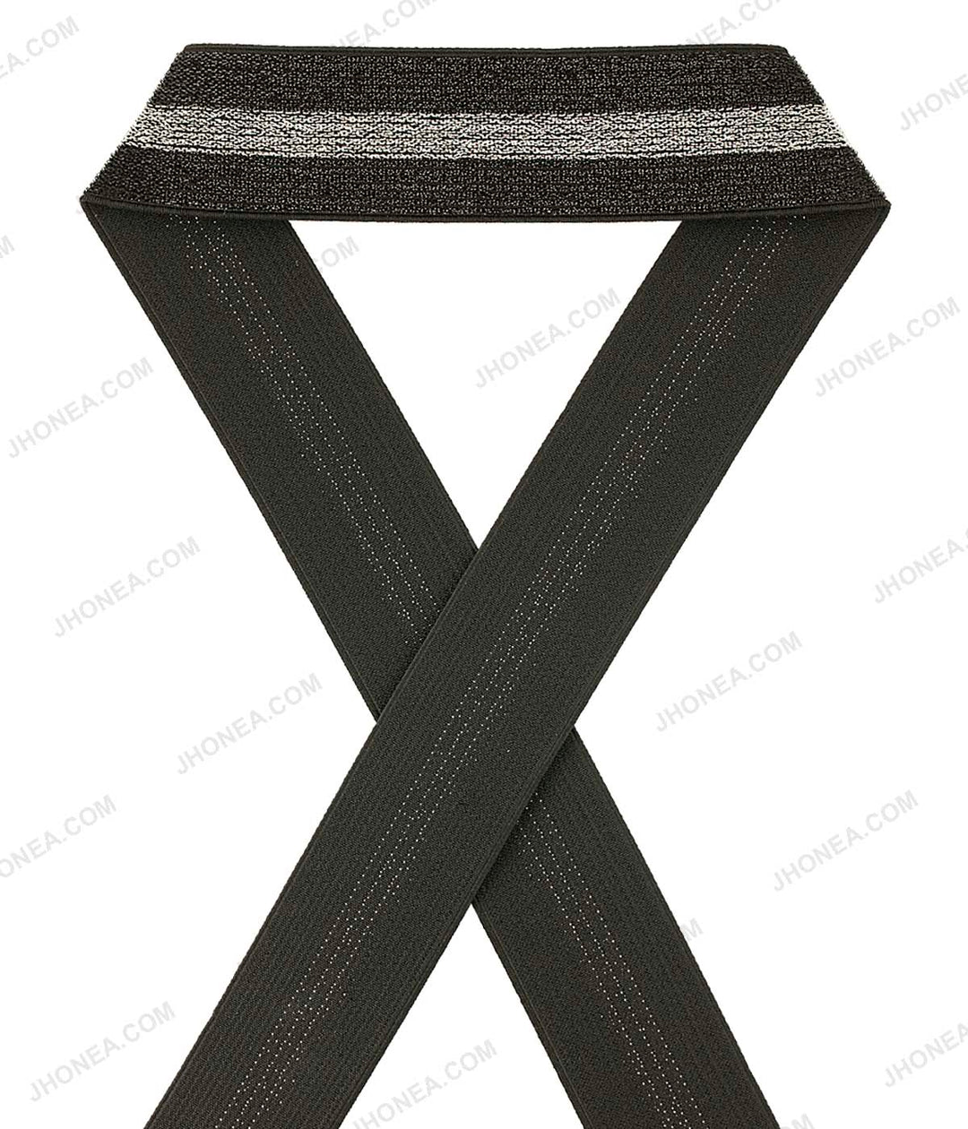 Shiny Metallic 1.5inch wide Fancy Lurex Knit Elastic for Party Wear