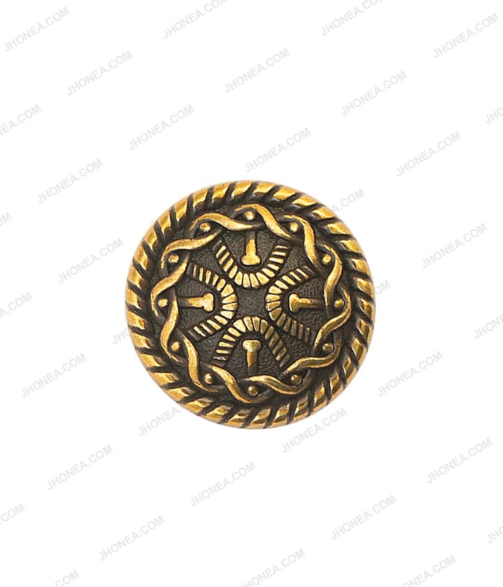 Designer Antique Gold Metal Buttons for Bandhgala Jackets