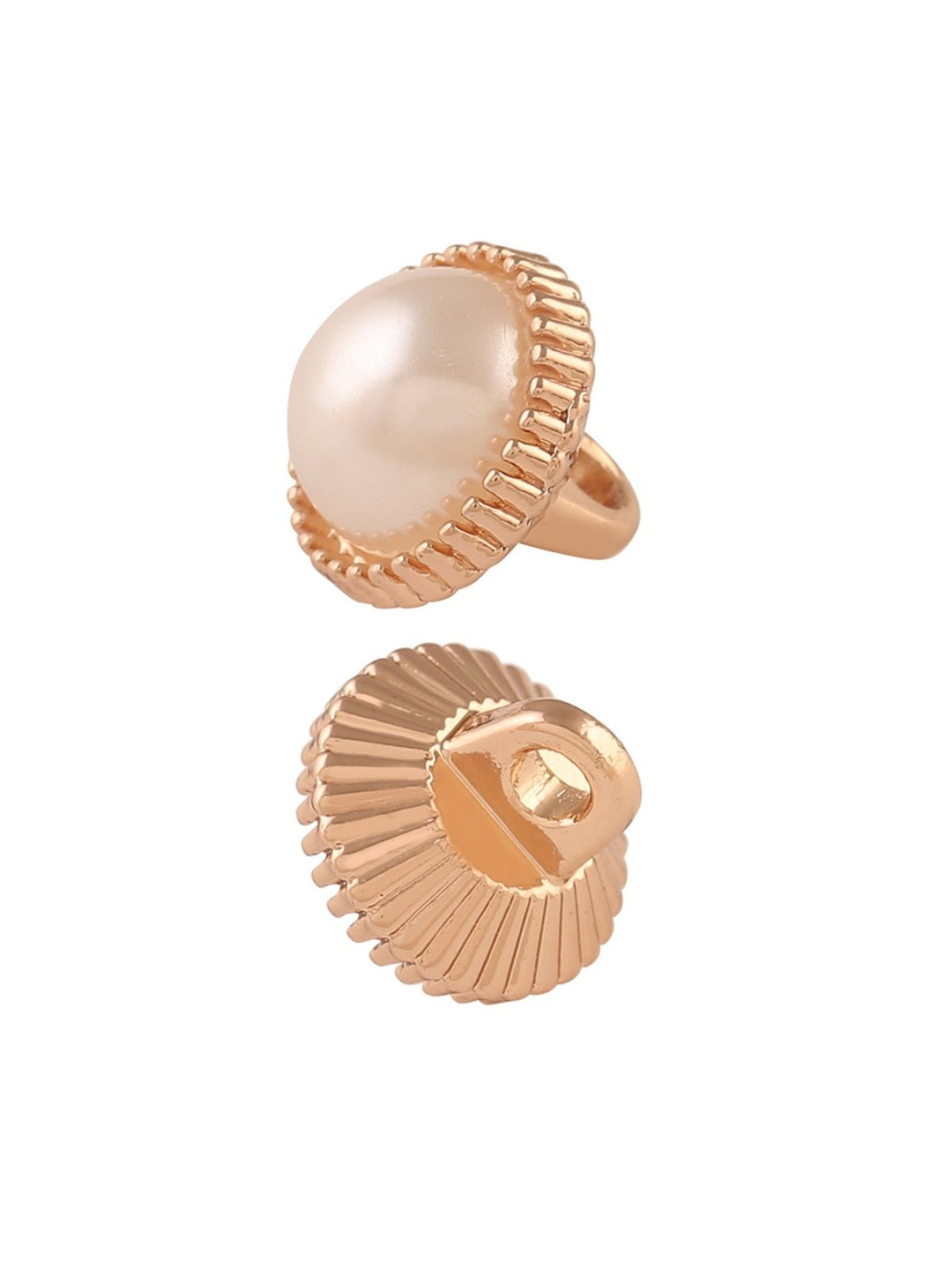 Shiny Gold Round Shape Pearl Shank Button