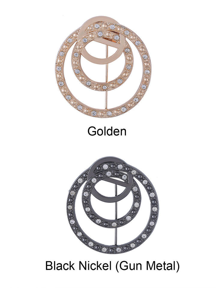 Round Shape Ring Design Decorative Diamond Brooch Pin