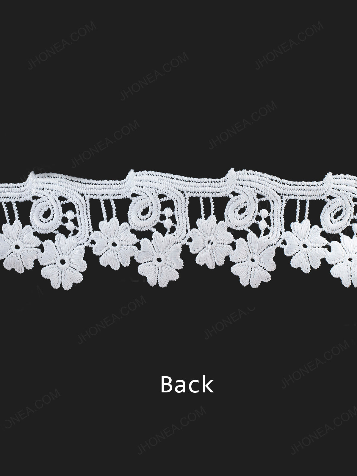 White Floral Border Lace Trim