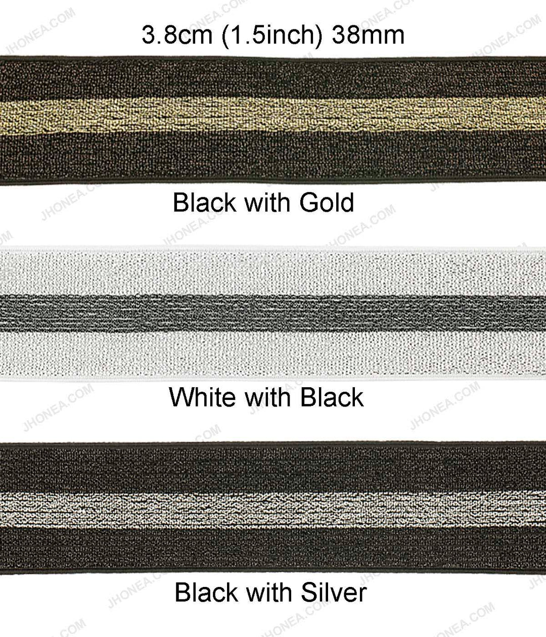1.5 38mm Wide Colored Striped Elastic Band, Waistband Elastic, Elasti