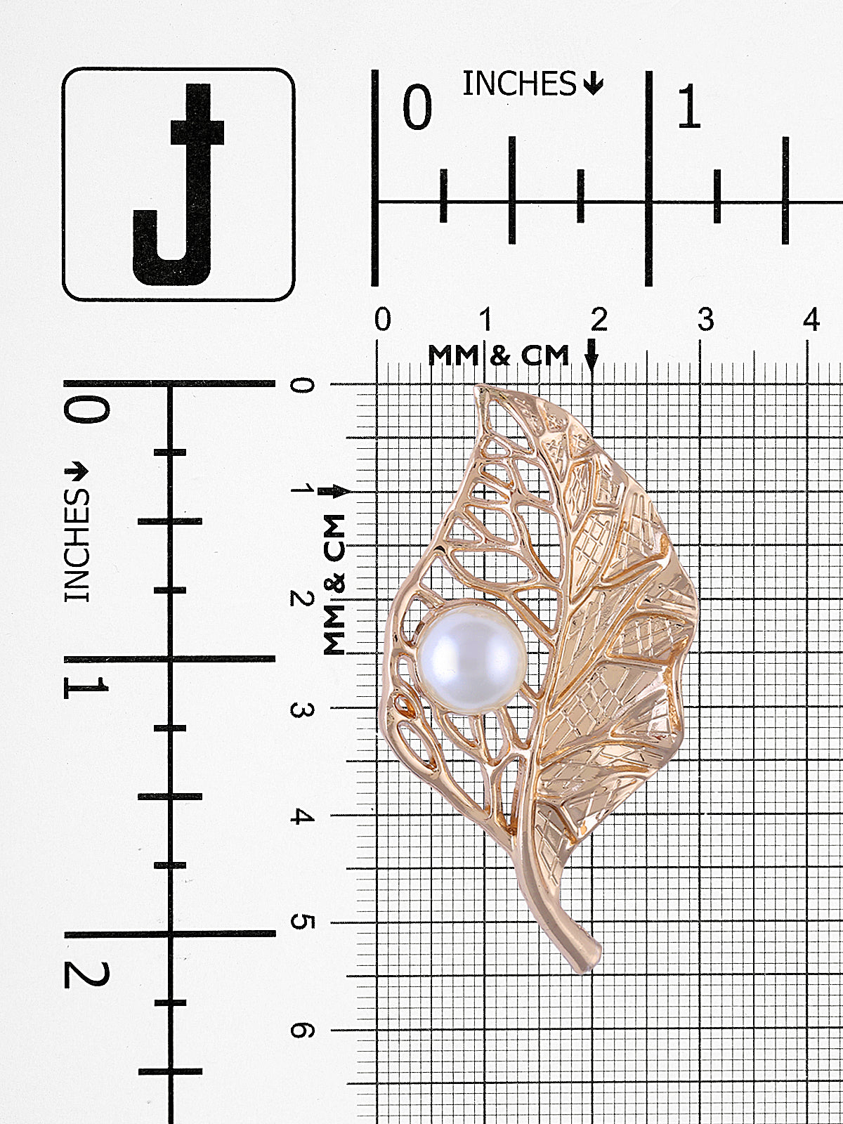 Simply Pretty Golden Leaf with Pearl Brooch