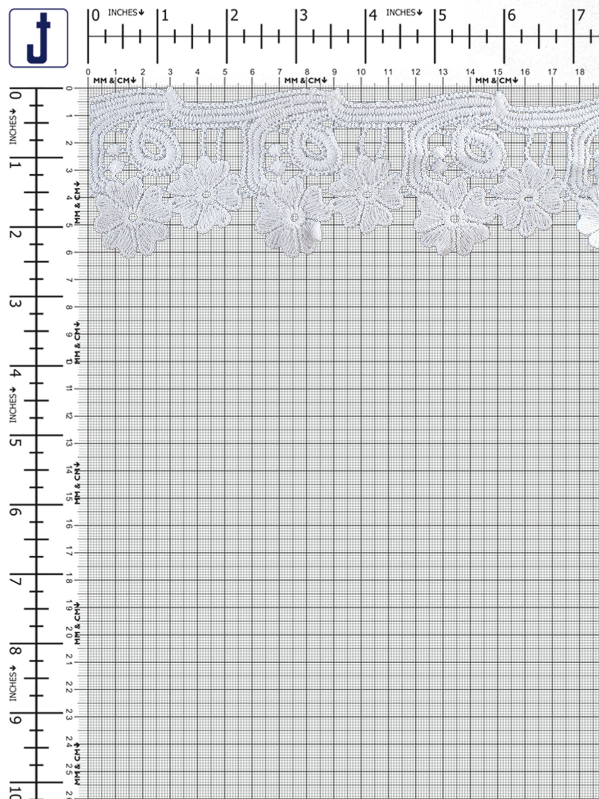 White Floral Border Lace Trim