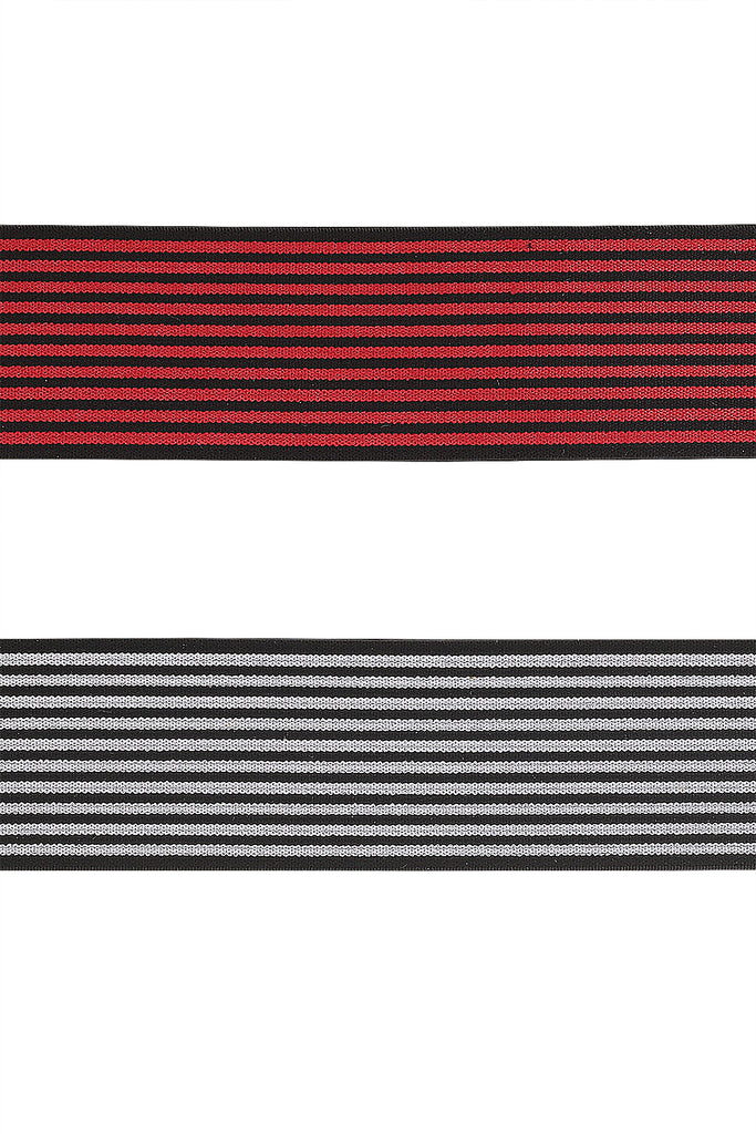 Red & Black Stripes 1 Inch Vertical Stripe Print Stretch Spandex Fabric UK  Sewing Apparel Punk