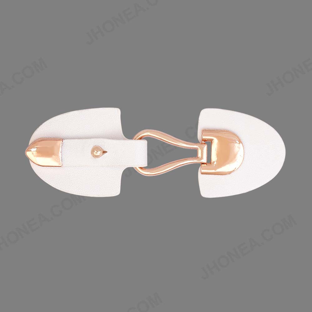 Shiny Gold with White PU Embellishment Clasp for Suits