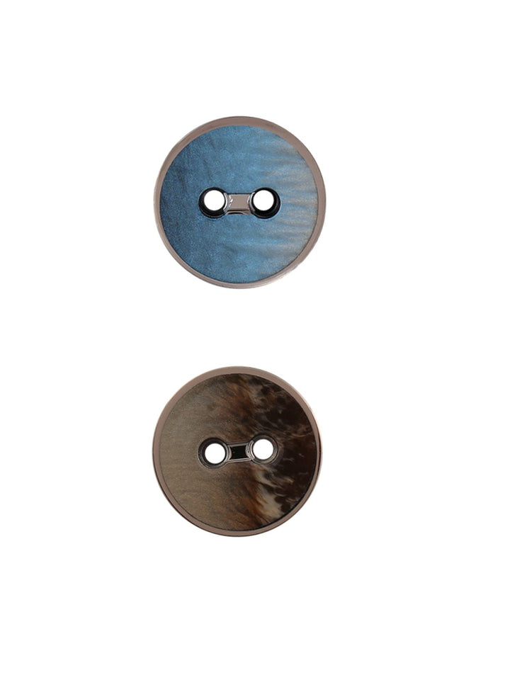 Fancy Round Shape 2-Hole Shiny Poly Button