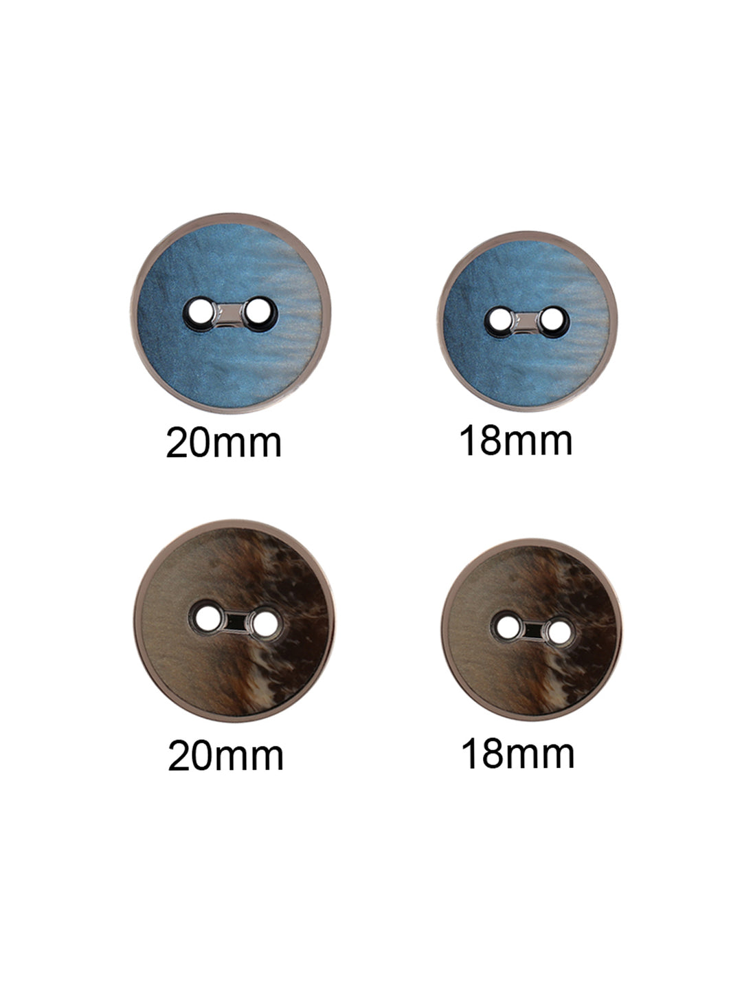 Fancy Round Shape 2-Hole Shiny Poly Button