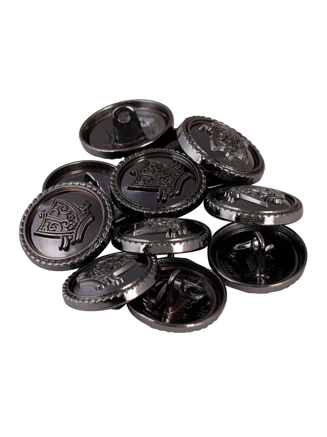 Classic Round Shape Engraved Design Coat Metal Button