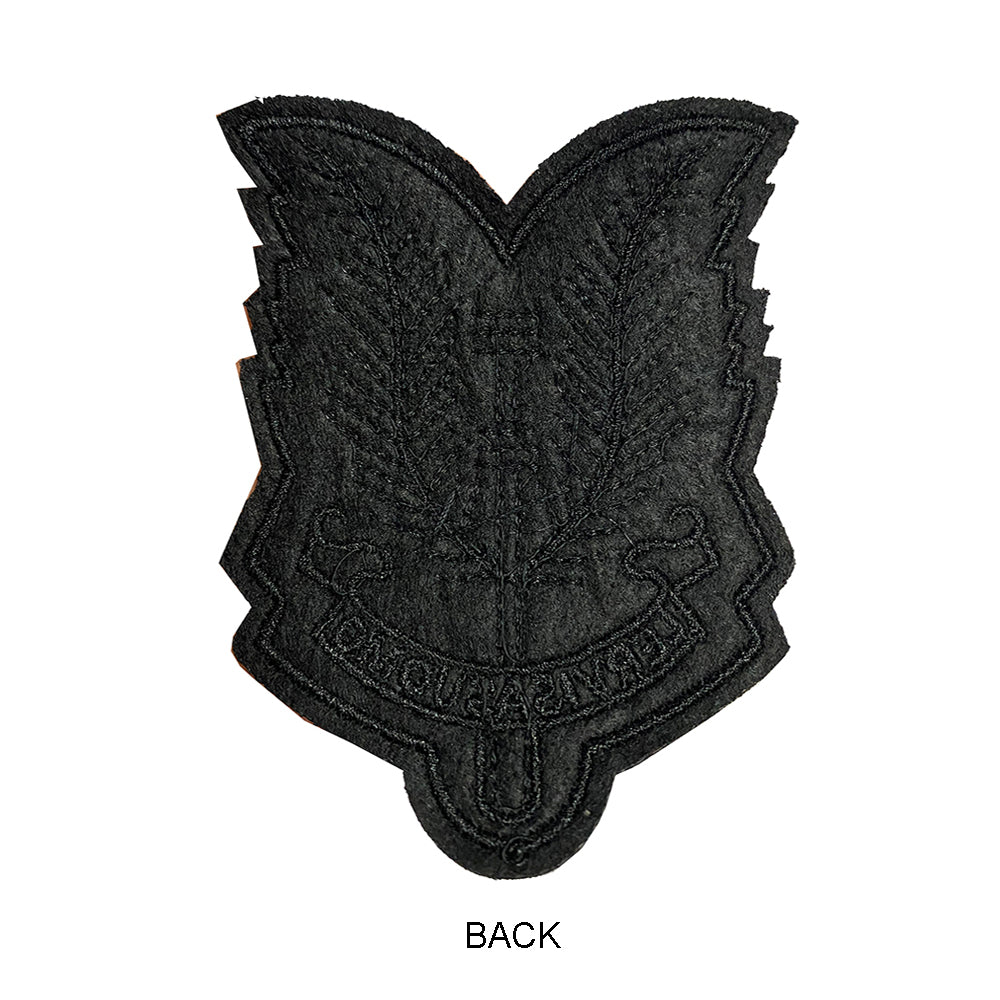 Stunning Logo Badge Black Embroidered Beaded Patch
