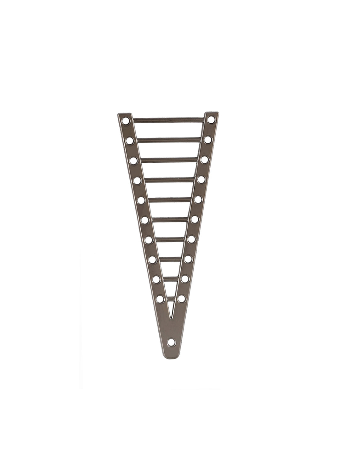 Trendy V-Shaped Shiny Gunmetal Pendant Neckline